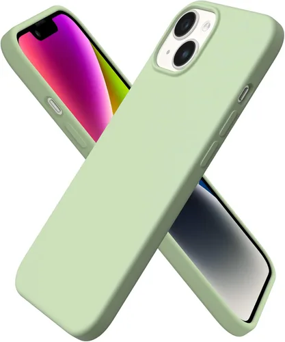 Vista 21 de ORNARTO Funda para iPhone 14 de 6.1 pulgadas, cubierta delgada de silicona Azul bebé