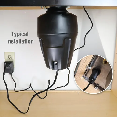 Vista 2 de Danco Interruptor de aire de montaje superior para trituradores de basura con longitud de rosca extendida en parte trasera mate (12037)
