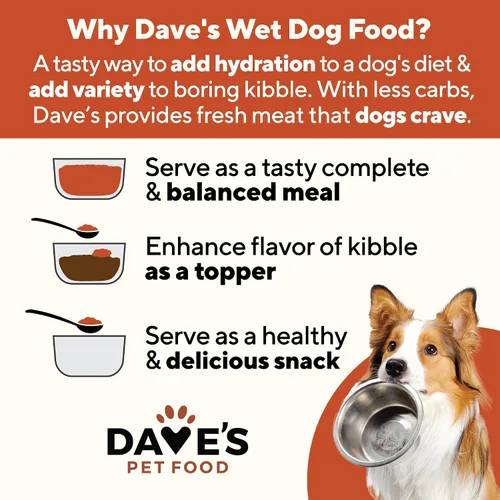 Vista 4 de Dave's Pet Food Stewlicoius - Alimento húmedo para perros sin cereales (Turkey & Sweet Potato en salsa), fabricado en Estados Unidos naturalmente