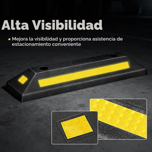 Vista 4 de DNA Motoring TOOLS-00826 - Paquete de 2 topes de estacionamiento de 21 pulgadas para garaje, ayuda de estacionamiento resistente, accesorios
