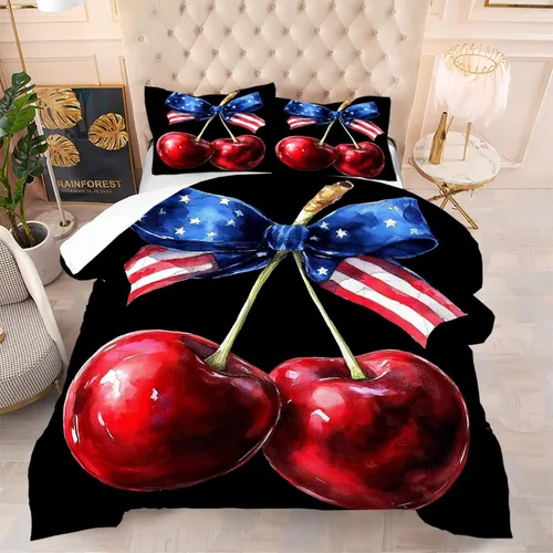 Vista 69 de kxry Juego de edredón de 250 años de Estados Unidos, tamaño individual, ropa de cama vintage de estatua de la libertad y bandera estadounidense