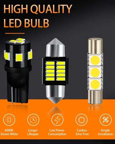 Vista 2 de Paquete de bombillas LED blancas compatibles con Mazda CX-5 CX5 2013 2014 2015 2016 2017 2018 2019 Mazda CX-5 CX5 Luz de domo de mapa interior + luz