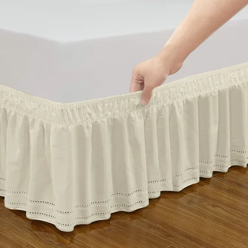 Vista 4 de Rodapié de cama elástico con volantes, de color sólido