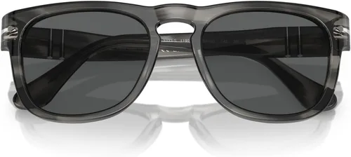 Vista 5 de Persol PO3333S Elio Square - Gafas de sol para hombre, color gris a rayas, 2.008 in, Gris (Striped Grey)