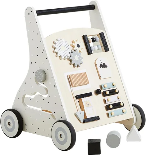 Vista 12 de Beright Caminante de madera para bebés con ruedas Montessori Walker, centro de múltiples actividades, desarrolla habilidades motoras y estimula