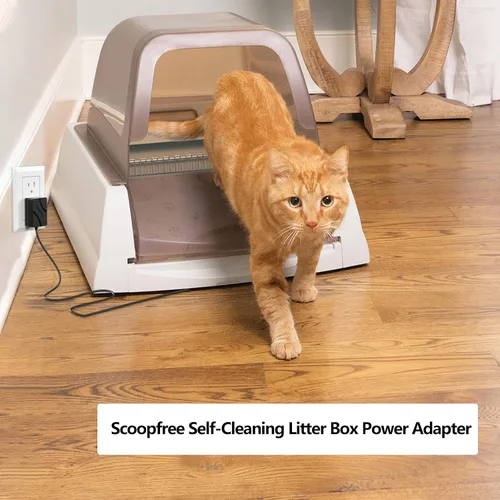 Vista 2 de VHBW Cable de alimentación de repuesto para caja de arena Petsafe ScoopFree de 10 pies, compatible con adaptador de corriente autolimpiante