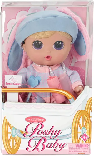 Vista 8 de Madame Alexander Muñeca de moda Poshy Baby™ de 12 pulgadas, Bunnee Couture