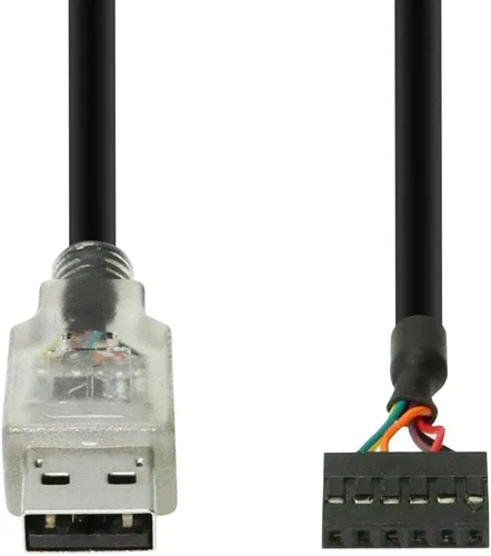 Vista 2 de Gearmo Cable adaptador serie USB a TTL 3.3V, LED de actividad, chip FTDI FT232QR, cabezal hembra de 6 pines UART Windows 11, 10, 8, 7, macOS, Linux