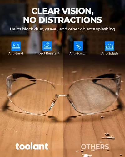 Vista 4 de toolant Gafas de seguridad transparentes a granel con estándar ANSI Z87.1