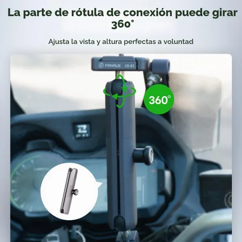 Vista 9 de FANAUE Brazo de doble enchufe de aleación de aluminio, adaptadores de bola antirrobo de 1 pulgada compatibles con soportes RAM, cabeza de bola