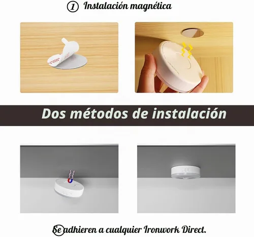 Vista 5 de BASON LIGHTING Luces de disco recargables, luces inalámbricas para armario, sensor de movimiento, luces nocturnas blancas cálidas automáticas