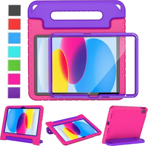 Vista 11 de LTROP Funda para Niños para iPad de 11ª Generación (A16) 2025/10ª Generación (10.9 pulgadas, 2022) con Protector de Pantalla, Funda con Mango