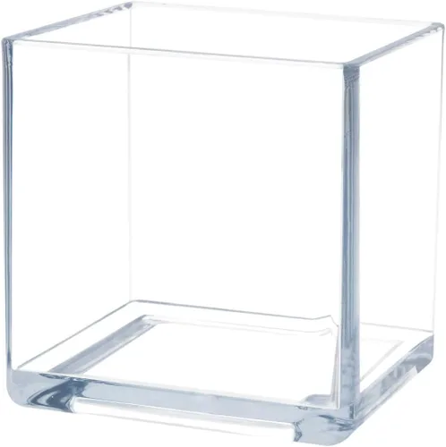 Vista 9 de Royal Imports Florero decorativo de acrílico transparente en forma de cubo – Florero cuadrado de plástico de 4"x4" para flores – Centro de mesa