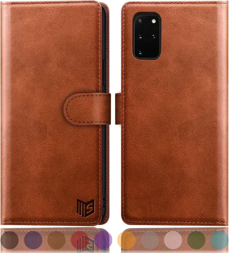 Vista 8 de SUANPOT Funda de piel tipo cartera para Samsung Galaxy S20+/S20 Plus de 6.7 pulgadas (sin S20 6.2 pulgadas/S20 Ultra 6.9 ") con tarjetero RFID