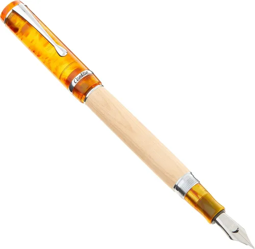 Vista 16 de Conklin Duragraph - Pluma estilográfica ámbar, punta media de oro macizo de 14 quilates, elegante herramienta de escritura con acabado ámbar cálido