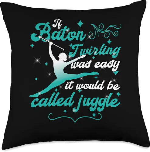 Vista 4 de If baton twirling was easy - majorette baton twirler Throw Pillow