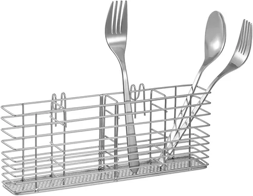 Vista 8 de SANNO - Estante de secado de utensilios de acero inoxidable y organizador de cubiertos con ganchos, soporte extraíble para cubiertos, color negro