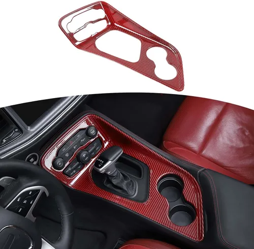 Vista 9 de RT-TCZ para Challenger Cubierta de Recorte de Panel de Cambio de Marchas de Fibra de Carbono de la Consola Central para Dodge Challenger 2015-2023