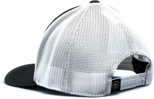 Vista 4 de ARIAT Gorra con logo Snapback Flexfit Shield de rayas negras para hombre, Rayas negras