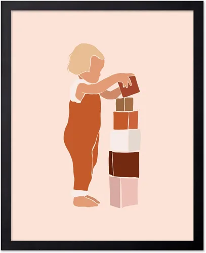 Vista 44 de Poster Master Faceless Child Poster - Retro Building Blocks Print - Playful & Pastel Art - Chic Boho Design - Modern Artwork - Aesthetic Decor