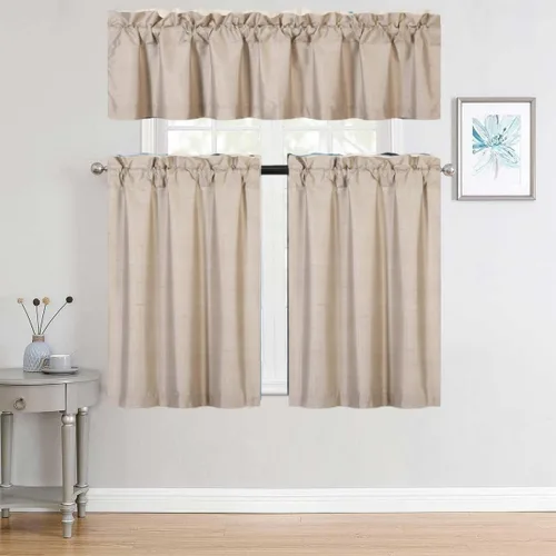 Vista 26 de Versátil juego de 3 piezas con bolsillo para barra, panel de ventana pequeña, con forro de espuma, cortina opaca (K3) (negro)