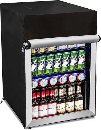 Vista 10 de Bitubi Funda para refrigerador de bebidas, cubierta para refrigerador al aire libre, impermeable, a prueba de polvo, a prueba de sol, 17 pulgadas