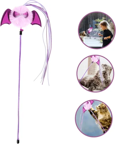 Vista 8 de balacoo Juguetes interactivos para gatos de Halloween, juguetes interactivos para gatos, juguetes para gatos, varita teaser para gatos, segura
