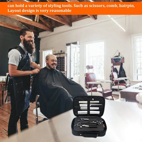 Vista 3 de Herramientas de peluquería Almacenamiento Estuche de transporte, Profesional Multifuncional Peluquero Peluquero Diseñador Bolsa de Sesión Cosméticos