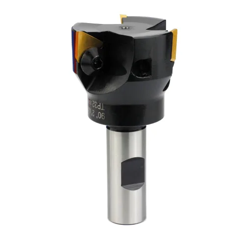 Vista 2 de Molino de extremo indexable con 3 piezas de insertos de carburo TPCN32PDTR Tpg32, diámetro de corte de 2 pulgadas, longitud total de 3-3/4 pulgadas