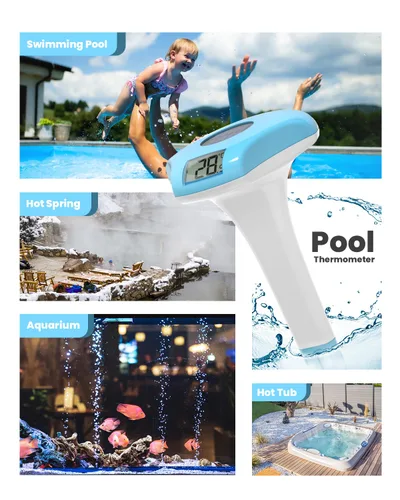 Vista 8 de BALDR Termómetro flotante para piscina, termómetro de piscina con energía solar, fácil de leer/usar