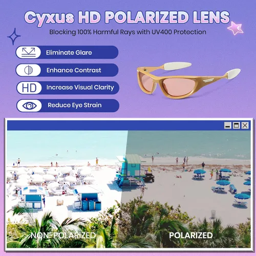 Vista 3 de Cyxus Y2K Sunglasses Wrap Around Futuristic Sunglasses Women Men Swift Oval Fashion Sport Shades Trendy Sun Glasses 1084