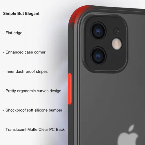Vista 3 de ZEZHOU Funda para iPhone 11, a prueba de golpes, para iPhone 11, protección contra caídas de grado militar, carcasa protectora rígida delgada negro