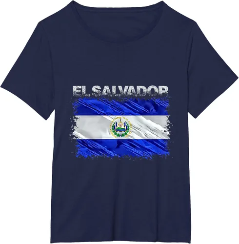 Vista 20 de Camiseta El Salvador, Negro