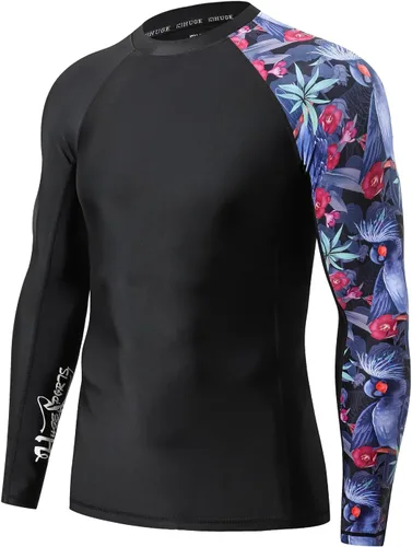 Vista 9 de HUGE SPORTS Camiseta de protección contra erupciones de manga larga para hombre UPF 50+ con protección UV, de secado rápido, con costuras