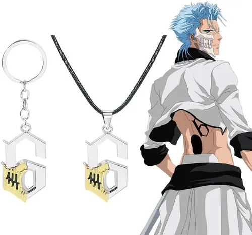 Vista 2 de FunBoat Grimmjow Anime NO.6 Charm Llavero Ulquiorra Cifer NO.4 Collar Regalos de Navidad para niños, niñas, adolescentes, mujeres y hombres