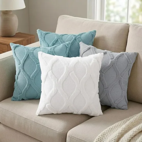 Vista 6 de decorUhome - Juego de 2 fundas de cojín decorativas para primavera de 16 x 16 pulgadas, fundas de almohada afelpadas de lana y piel sintética suave
