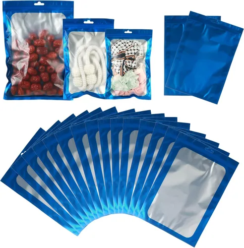 Vista 14 de 400 bolsas de Mylar resellables de 4 x 5 pulgadas, color negro, para almacenamiento de alimentos, bolsa resellable de Mylar con ventana transparente