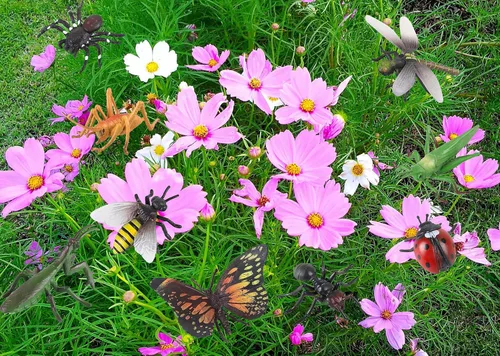 Vista 6 de Juguete realista de insectos e insectos para niños, 12 piezas de figuras de insectos de plástico grandes para niños con hormiga, mariquita, abeja
