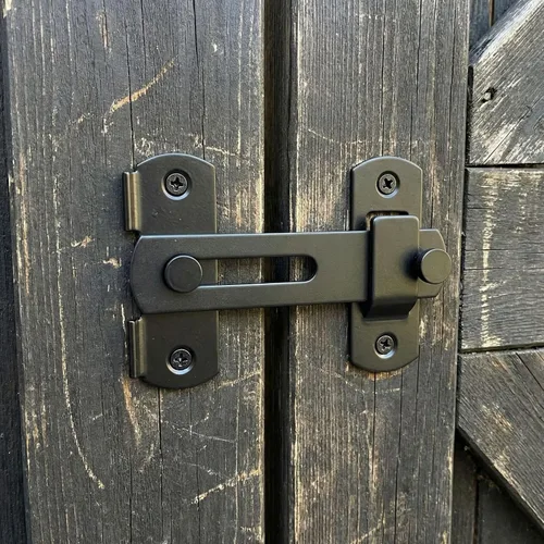 Vista 7 de DOUBLE 2 C Cerradura de puerta de granero, herrajes para cerradura de puerta deslizante, cierres de puerta de acero al carbono para gabinete