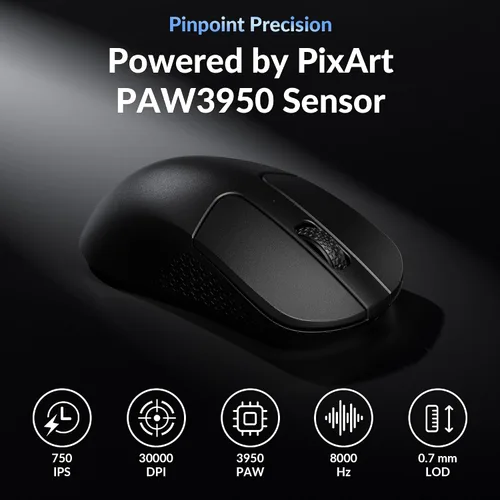 Vista 2 de Keychron M3 Mini 8K Ratón inalámbrico Bluetooth 5.3/2.4 GHz/Ratón óptico con cable, ultraligero de 55g programable con sensor PixArt 3950 hasta