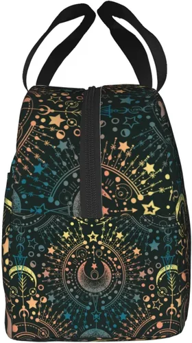 Vista 3 de Bolsa de almuerzo con diseño de astrología mágica y luna, con aislamiento, reutilizable, impermeable, portátil, para mujeres, hombres, niñas y niños