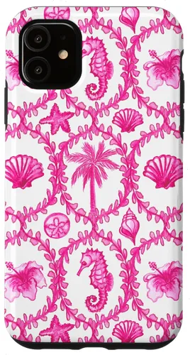 Vista 8 de Funda rosa hawaiana para iPhone 16 Coastal Nieta Coco Girl Preppy