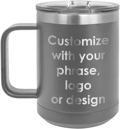 Vista 10 de Personalizado Negro 15 oz taza de café w/tapa deslizante superior Añadir su texto personalizado con nombres, frase, diseño o logotipo