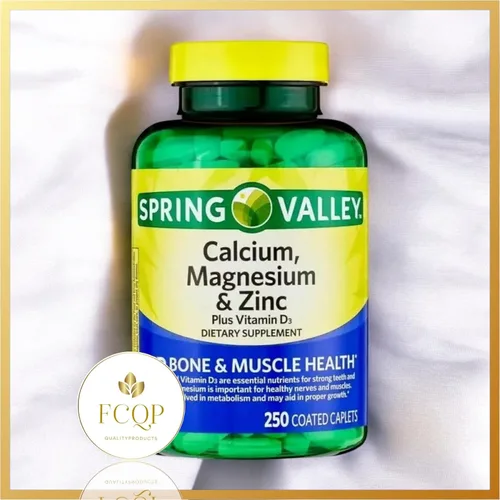 Vista 2 de Spring Valley Calcio Magnesio Zinc con suplementos de vitamina D3, 250 cápsulas recubiertas (1)