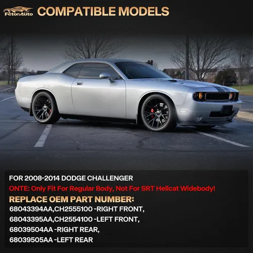 Vista 5 de Luces LED blancas de marcador lateral para Dodge Challenger 2008 2009 2010 2011 2012 2013 2014 luces reflectoras de señal de parachoques delantero