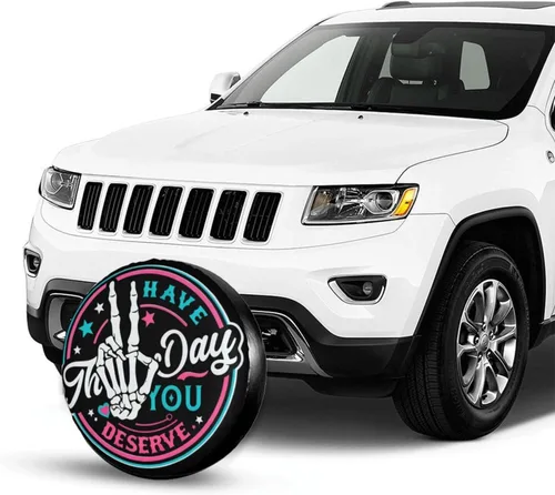 Vista 30 de Cool Cat and UFO Spare Tire Cover Wheel Protectors Dust-Proof Wheel Tire Cover Fit Trailer, Rv, Sand Many Vehicle 14inch
