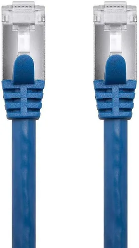 Vista 3 de Buhbo Cable Snagless de red Ethernet RJ45 blindado CAT7 de 1 pie 10Gbps 600 MHz (paquete de 10) azul