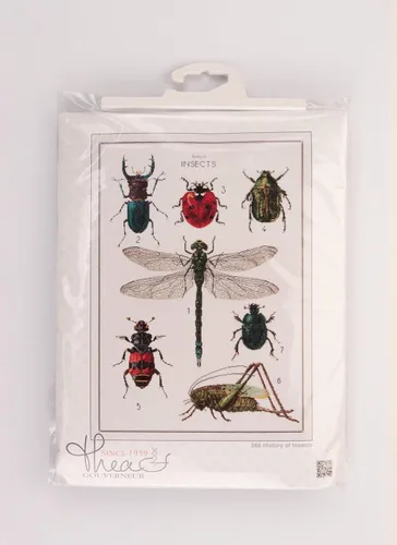 Vista 5 de Thea Gouverneur - Kit de punto de cruz contado - La historia de los insectos - Aida - 14 unidades - Kit de bordado para adultos - Hilos de bordado