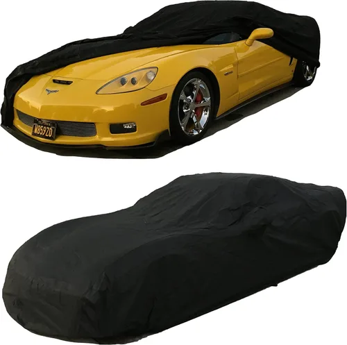 Vista 9 de Funda de coche personalizada Chevy Corvette C6 2005 2006 2007 2008 2009 2010 2011 2012 XTREMECOVERPRO Gold Series Negro