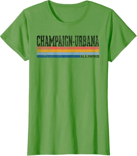 Vista 4 de clásico 1980s estilo champaign-urbana Illinois T Shirt, hombre 2XL, Blanco